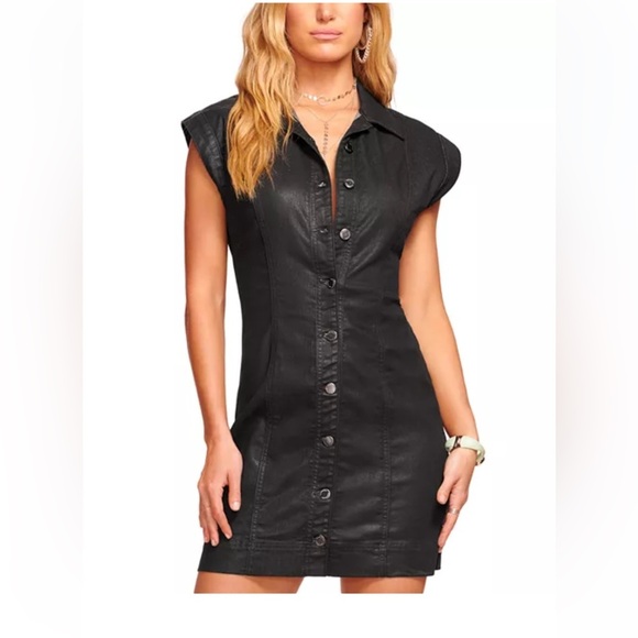 RAMY BROOK Coated Lolita Black Dress size 28 NWT - Picture 1 of 6